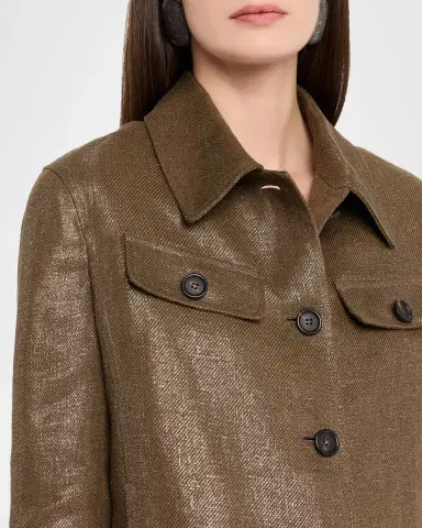 Brunello Cucinelli Shiny Bull Linen Single-Breasted Jacket | Thumbnail 5 Brunello Cucinelli Shiny Bull Linen Single-Breasted Jacket | Thumbnail 5