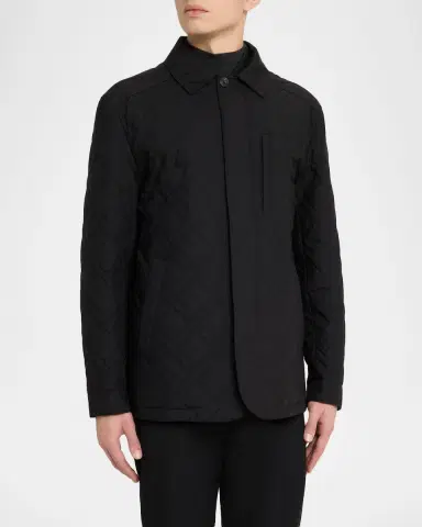 Corneliani Men's Geometric Quilted Jacket | Thumbnail 4 Corneliani Men's Geometric Quilted Jacket | Thumbnail 4