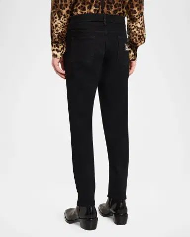 Dolce & Gabbana Men's Slim Fit Logo Plaque Five-Pocket Pants | Thumbnail 3 Dolce & Gabbana Men's Slim Fit Logo Plaque Five-Pocket Pants | Thumbnail 3