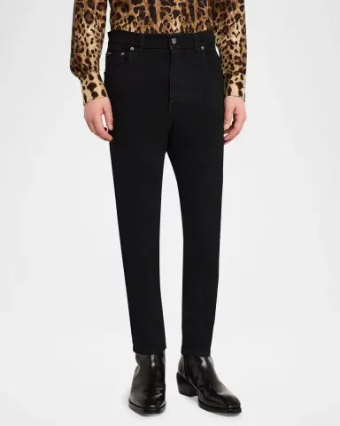 Dolce & Gabbana Men's Slim Fit Logo Plaque Five-Pocket Pants | Thumbnail 4 Dolce & Gabbana Men's Slim Fit Logo Plaque Five-Pocket Pants | Thumbnail 4