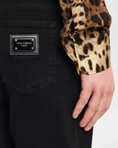 Dolce & Gabbana Men's Slim Fit Logo Plaque Five-Pocket Pants | Thumbnail 5 Dolce & Gabbana Men's Slim Fit Logo Plaque Five-Pocket Pants | Thumbnail 5