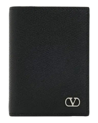Valentino Garavani Men's Vlogo Signature Grainy Calfskin Card Holder | Thumbnail 1 Valentino Garavani Men's Vlogo Signature Grainy Calfskin Card Holder | Thumbnail 1
