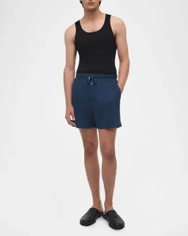 Simkhai Men's Conroy Waffle-Weave Drawstring Shorts | Thumbnail 2 Simkhai Men's Conroy Waffle-Weave Drawstring Shorts | Thumbnail 2