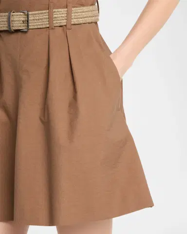 Brunello Cucinelli Crispy Diagonal Cotton Belted Mini Dress | Thumbnail 5 Brunello Cucinelli Crispy Diagonal Cotton Belted Mini Dress | Thumbnail 5