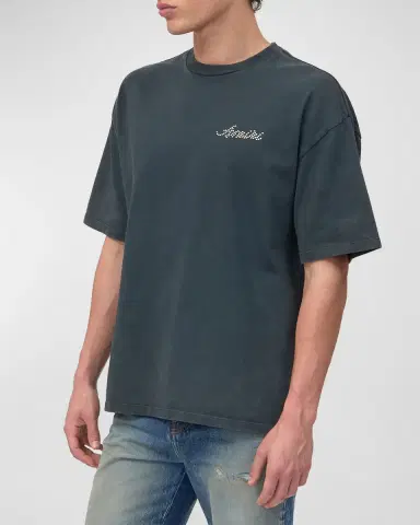 Amiri Men 's Studded Logo Oversized T-Shirt | Thumbnail 4 Amiri Men 's Studded Logo Oversized T-Shirt | Thumbnail 4