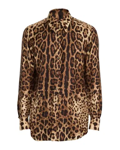 Dolce & Gabbana Men's Leopard-Print Poplin Button-Down Shirt | Thumbnail 1 Dolce & Gabbana Men's Leopard-Print Poplin Button-Down Shirt | Thumbnail 1