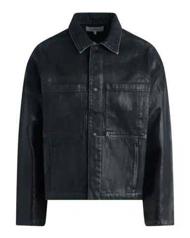 Hudson Men 's Worker Coated Black Denim Jacket | Thumbnail 1 Hudson Men 's Worker Coated Black Denim Jacket | Thumbnail 1