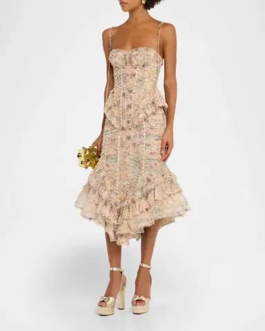 Zimmermann Rebellion Frayed Midi Dress | Thumbnail 4 Zimmermann Rebellion Frayed Midi Dress | Thumbnail 4