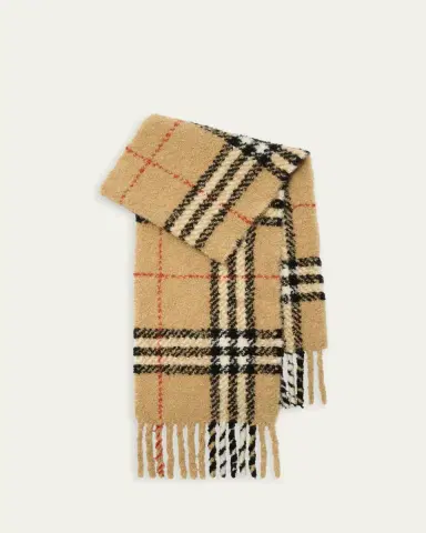 Burberry Check Alpaca Wool Blend Bouclé Scarf | Thumbnail 3 Burberry Check Alpaca Wool Blend Bouclé Scarf | Thumbnail 3