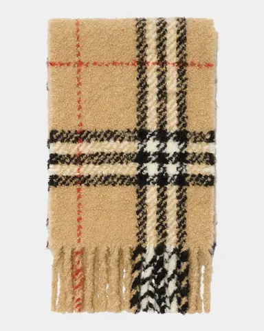 Burberry Check Alpaca Wool Blend Bouclé Scarf | Thumbnail 6 Burberry Check Alpaca Wool Blend Bouclé Scarf | Thumbnail 6