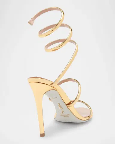 René Caovilla 105mm Cleo Metallic Leather Sandals | Thumbnail 3 René Caovilla 105mm Cleo Metallic Leather Sandals | Thumbnail 3