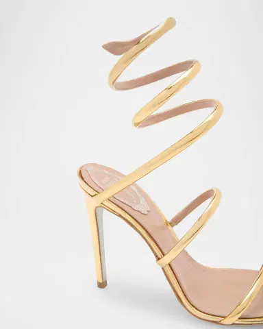 René Caovilla 105mm Cleo Metallic Leather Sandals | Thumbnail 4 René Caovilla 105mm Cleo Metallic Leather Sandals | Thumbnail 4