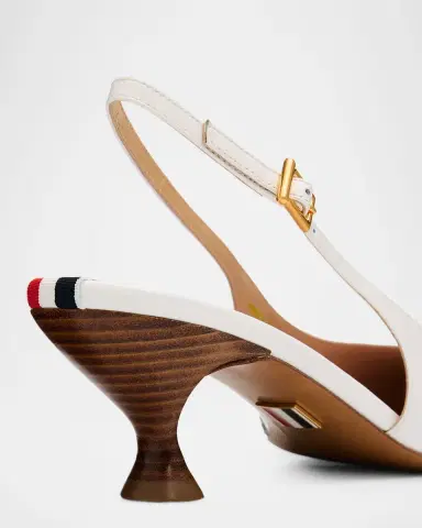 Thom Browne 50mm Brogue Leather Slingback Pumps | Thumbnail 6 Thom Browne 50mm Brogue Leather Slingback Pumps | Thumbnail 6