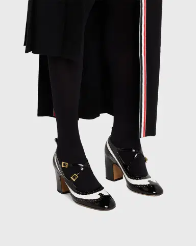 Thom Browne 75mm Crisscross Leather Brogue Pumps | Thumbnail 2 Thom Browne 75mm Crisscross Leather Brogue Pumps | Thumbnail 2