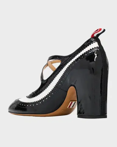 Thom Browne 75mm Crisscross Leather Brogue Pumps | Thumbnail 4 Thom Browne 75mm Crisscross Leather Brogue Pumps | Thumbnail 4