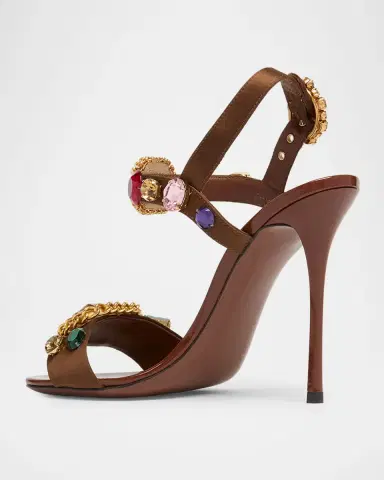 Dolce & Gabbana 105mm Stone Embellished Satin Sandals | Thumbnail 4 Dolce & Gabbana 105mm Stone Embellished Satin Sandals | Thumbnail 4