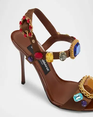 Dolce & Gabbana 105mm Stone Embellished Satin Sandals | Thumbnail 6 Dolce & Gabbana 105mm Stone Embellished Satin Sandals | Thumbnail 6