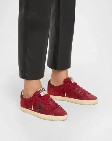 Golden Goose Super-Star Suede Glitter Low-Top Sneakers | Thumbnail 2 Golden Goose Super-Star Suede Glitter Low-Top Sneakers | Thumbnail 2