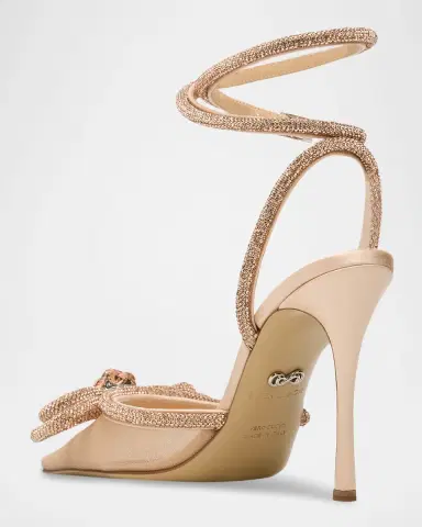 MACH & MACH Strass Mesh Double Bow Ankle-Strap Pumps | Thumbnail 4 MACH & MACH Strass Mesh Double Bow Ankle-Strap Pumps | Thumbnail 4