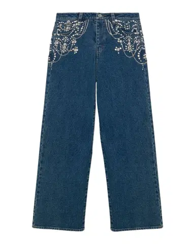 SIMKHAI Jude Embellished Mid-Rise Jeans | Thumbnail 1 SIMKHAI Jude Embellished Mid-Rise Jeans | Thumbnail 1