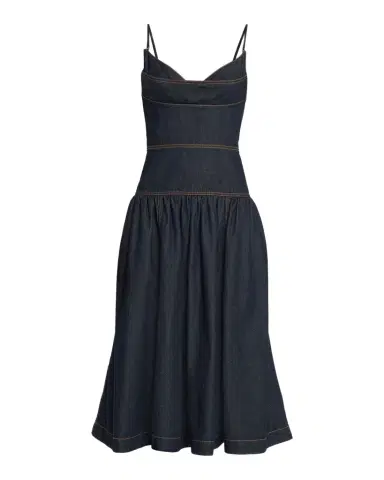 Zimmermann Denim Sleeveless Midi Dress | Thumbnail 1 Zimmermann Denim Sleeveless Midi Dress | Thumbnail 1