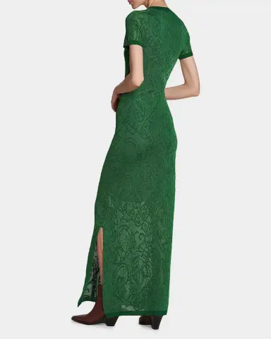 Etro Paisley Jacquard Knit Short-Sleeve Maxi Dress | Thumbnail 3 Etro Paisley Jacquard Knit Short-Sleeve Maxi Dress | Thumbnail 3