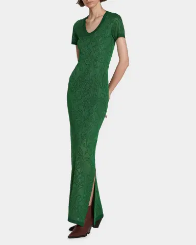 Etro Paisley Jacquard Knit Short-Sleeve Maxi Dress | Thumbnail 5 Etro Paisley Jacquard Knit Short-Sleeve Maxi Dress | Thumbnail 5