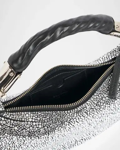 Balmain Ebene Mini Top-Handle Bag in Crystal Suede | Thumbnail 4 Balmain Ebene Mini Top-Handle Bag in Crystal Suede | Thumbnail 4