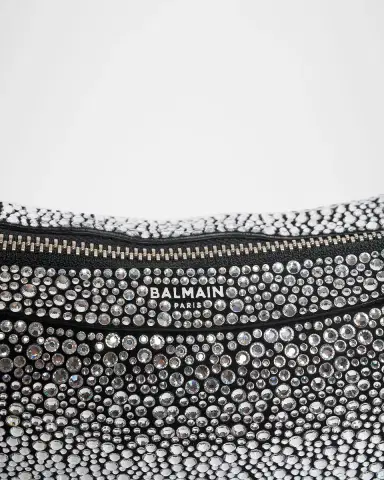 Balmain Ebene Mini Top-Handle Bag in Crystal Suede | Thumbnail 5 Balmain Ebene Mini Top-Handle Bag in Crystal Suede | Thumbnail 5