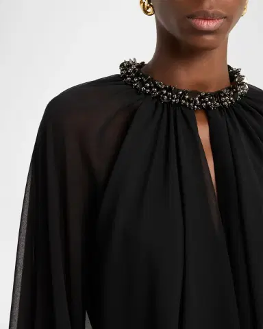 Ungaro Avery Beaded Chiffon Cape Blouse | Thumbnail 5 Ungaro Avery Beaded Chiffon Cape Blouse | Thumbnail 5