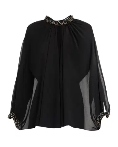 Ungaro Avery Beaded Chiffon Cape Blouse | Thumbnail 1 Ungaro Avery Beaded Chiffon Cape Blouse | Thumbnail 1