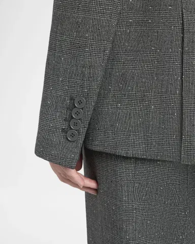 Alexander McQueen Double-Breasted Check Wool Tailored Jacket | Thumbnail 9 Alexander McQueen Double-Breasted Check Wool Tailored Jacket | Thumbnail 9