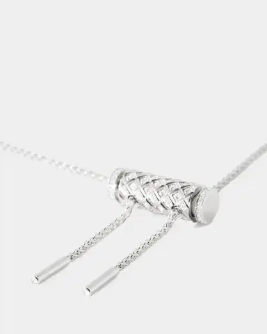 Nouvel Heritage 18K Full Pave Latch Pendant on GM Chain Necklace | Thumbnail 3 Nouvel Heritage 18K Full Pave Latch Pendant on GM Chain Necklace | Thumbnail 3