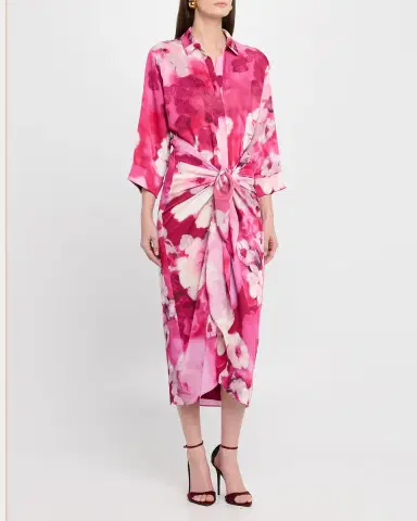 Ungaro Imani Floral-Print Midi Wrap Dress | Thumbnail 3 Ungaro Imani Floral-Print Midi Wrap Dress | Thumbnail 3