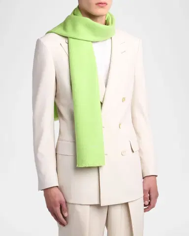 Tom Ford Men's Cashmere Tonal Logo Scarf | Thumbnail 2 Tom Ford Men's Cashmere Tonal Logo Scarf | Thumbnail 2
