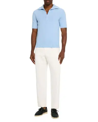 Dolce & Gabbana Men's Texture-Knit V-Neck Polo Shirt | Thumbnail 1 Dolce & Gabbana Men's Texture-Knit V-Neck Polo Shirt | Thumbnail 1
