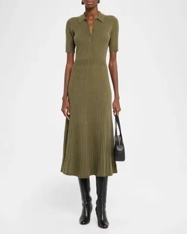 PAIGE Mathilda Short-Sleeve Rib-Knit Dress | Thumbnail 2 PAIGE Mathilda Short-Sleeve Rib-Knit Dress | Thumbnail 2
