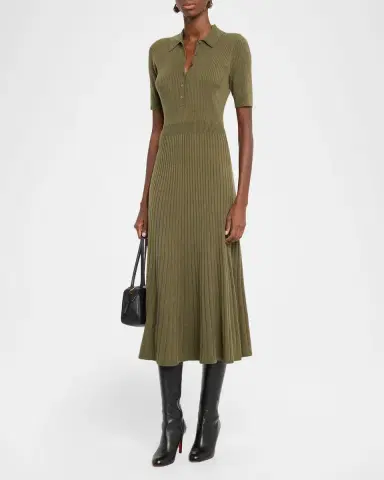 PAIGE Mathilda Short-Sleeve Rib-Knit Dress | Thumbnail 4 PAIGE Mathilda Short-Sleeve Rib-Knit Dress | Thumbnail 4