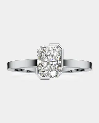 Unsaid Meta Lab-Grown Diamond Radiant Solitaire Ring in 18K White Gold | Thumbnail 2 Unsaid Meta Lab-Grown Diamond Radiant Solitaire Ring in 18K White Gold | Thumbnail 2