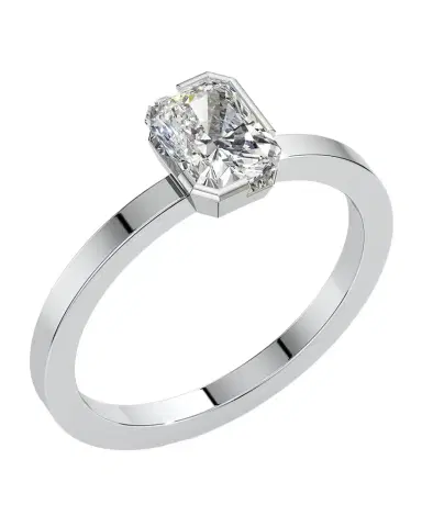 Unsaid Meta Lab-Grown Diamond Radiant Solitaire Ring in 18K White Gold | Thumbnail 1 Unsaid Meta Lab-Grown Diamond Radiant Solitaire Ring in 18K White Gold | Thumbnail 1