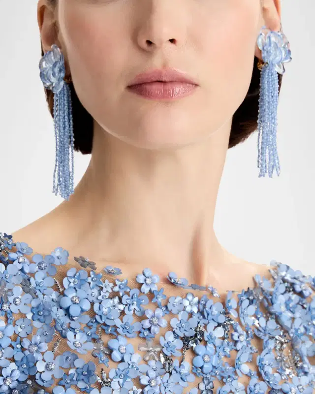Flower Chandelier Clip-On Earrings Flower Chandelier Clip-On Earrings