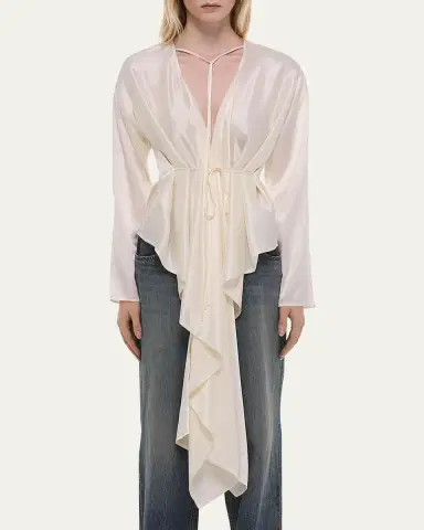 Helmut Lang Draped Silk Satin Scarf Top | Thumbnail 16 Helmut Lang Draped Silk Satin Scarf Top | Thumbnail 16