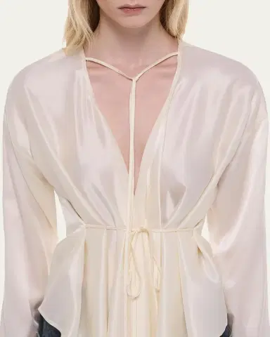Helmut Lang Draped Silk Satin Scarf Top | Thumbnail 17 Helmut Lang Draped Silk Satin Scarf Top | Thumbnail 17