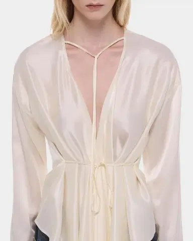 Helmut Lang Draped Silk Satin Scarf Top | Thumbnail 6 Helmut Lang Draped Silk Satin Scarf Top | Thumbnail 6