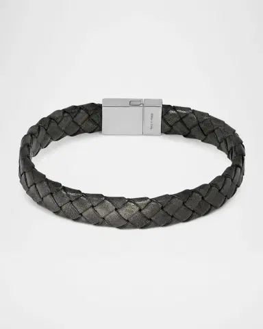 Tateossian Men 's Western Braided Leather Bracelet | Thumbnail 3 Tateossian Men 's Western Braided Leather Bracelet | Thumbnail 3