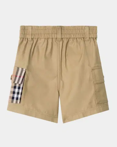 Burberry Boy's Check-Trim Cotton Cargo Shorts | Thumbnail 2 Burberry Boy's Check-Trim Cotton Cargo Shorts | Thumbnail 2