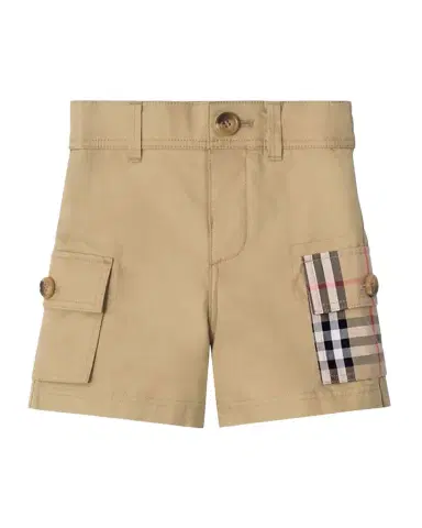 Burberry Boy's Check-Trim Cotton Cargo Shorts | Thumbnail 1 Burberry Boy's Check-Trim Cotton Cargo Shorts | Thumbnail 1