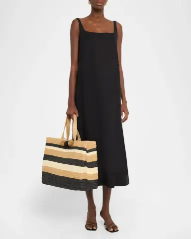 BTB Los Angeles Lou Striped Woven Paper Straw Tote Bag | Thumbnail 6 BTB Los Angeles Lou Striped Woven Paper Straw Tote Bag | Thumbnail 6