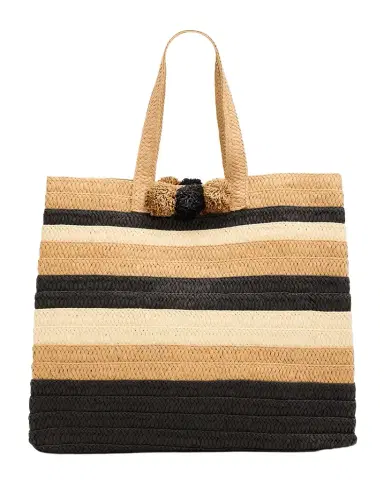 BTB Los Angeles Lou Striped Woven Paper Straw Tote Bag | Thumbnail 1 BTB Los Angeles Lou Striped Woven Paper Straw Tote Bag | Thumbnail 1