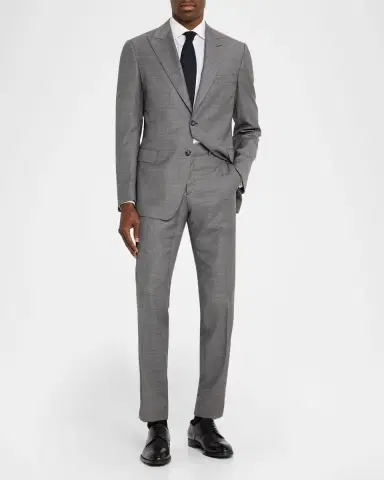 Brioni Men's Wool and Cashmere Sharkskin Two-Piece Suit | Thumbnail 2 Brioni Men's Wool and Cashmere Sharkskin Two-Piece Suit | Thumbnail 2